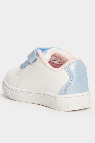 Tennis basses &agrave; scratchs Stitch blanc b&eacute;b&eacute; fille