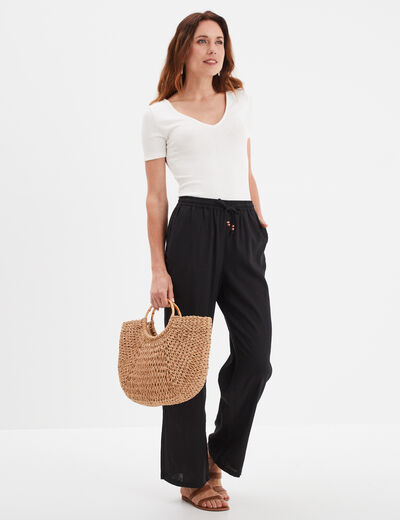 Pantalon Habillé Femme New York & Company Noir - Jambes évasées, Taille 0