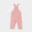 Ensemble 2 pi&egrave;ces salopette et t-shirt vieux rose b&eacute;b&eacute;