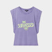 T-shirt manches volantées Liberto violet femme
