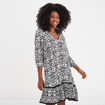 Robe courte trapèze Liberto ecru femme