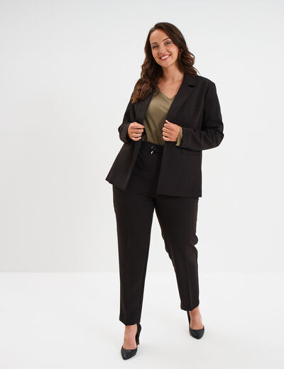 Veste blazer oversize noir femme grande taille