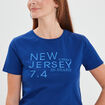 T-shirt cropped ajusté broderie Creeks bleu electrique femme