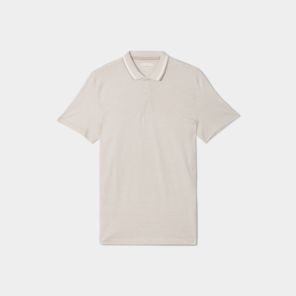 Polo manches courtes coton Creeks gris clair homme