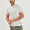 T-shirt manches courtes col rond beige homme