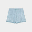 Bas de pyjama short détails dentelle vert femme
