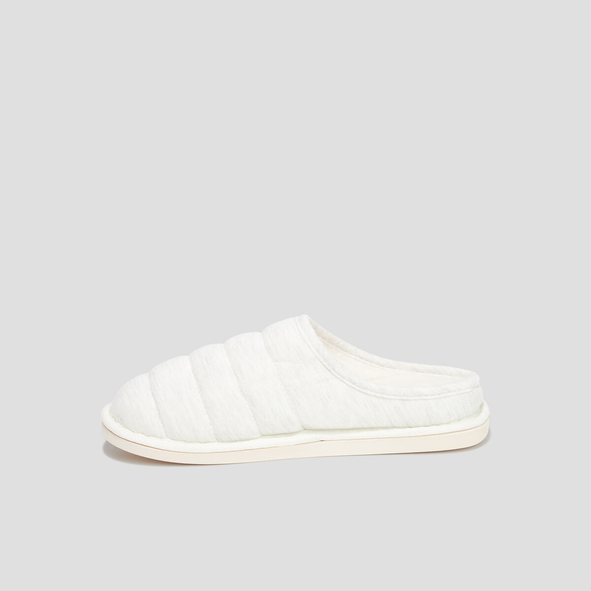 Chaussons mules fourrés gris femme