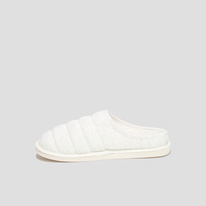 Chaussons mules fourrés gris femme