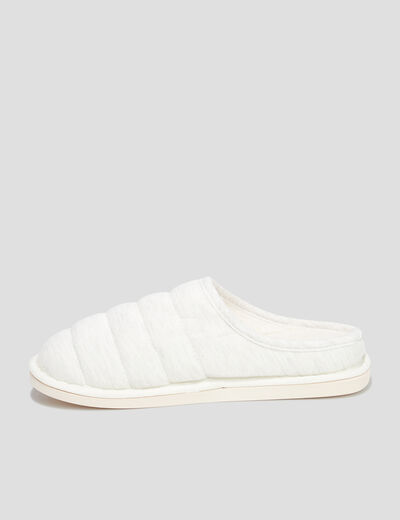 Chaussons mules fourrés gris femme