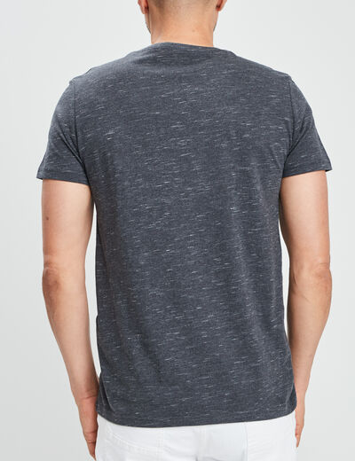 T-shirt manches courtes chiné gris foncé homme