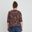 T-shirt manches 3/4 noir femme grande taille