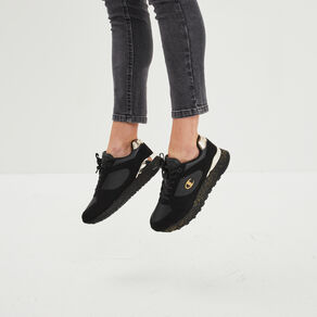 Tennis basses à lacets Champion noir femme