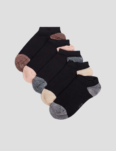 Lot 5 paires socquettes noir femme