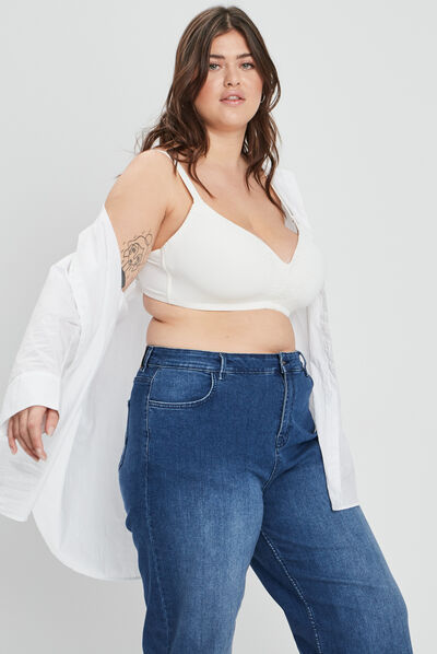 Soutien-gorge ampliforme microfibre blanc femme grande taille