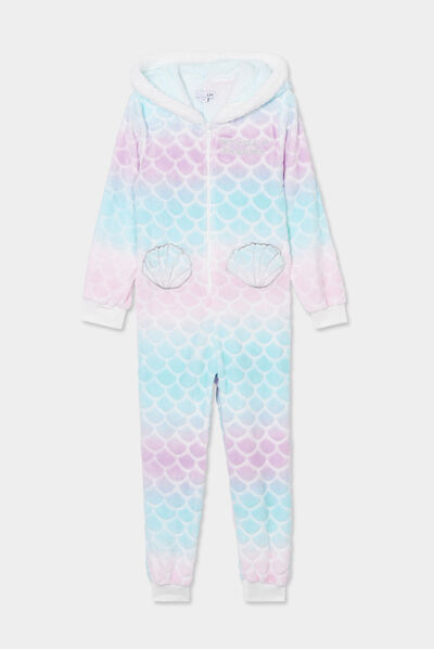 Combinaison pyjama violet fille