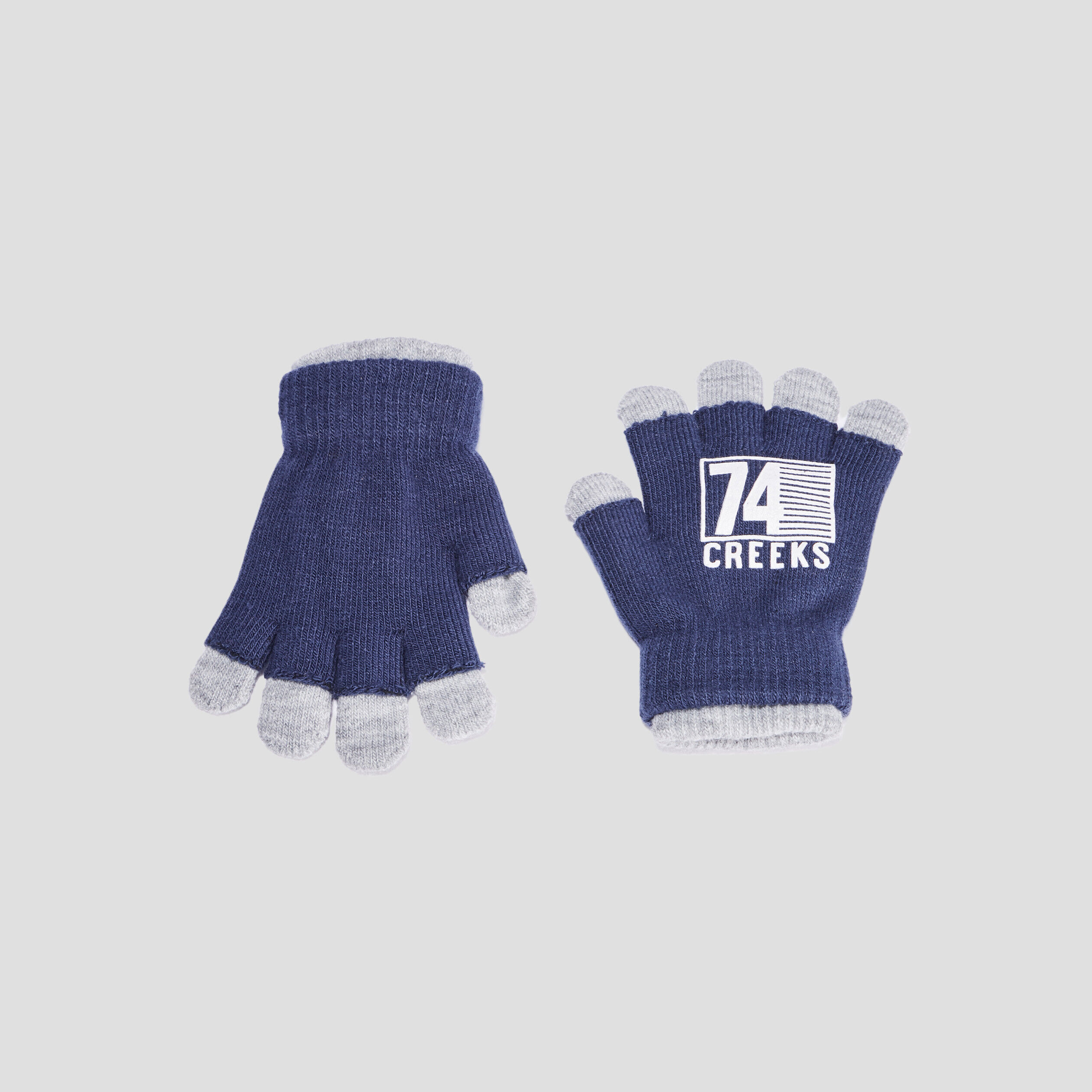 Gants 2-en-1 tricotés bleu marine garçon CREEKS