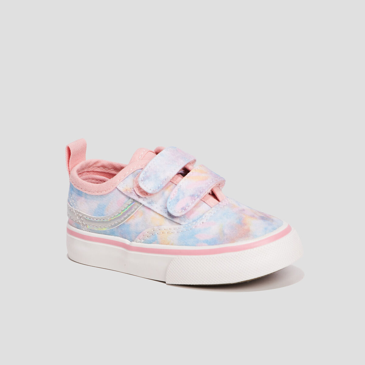 Tennis en toile &agrave; scratchs multicolore b&eacute;b&eacute; fille