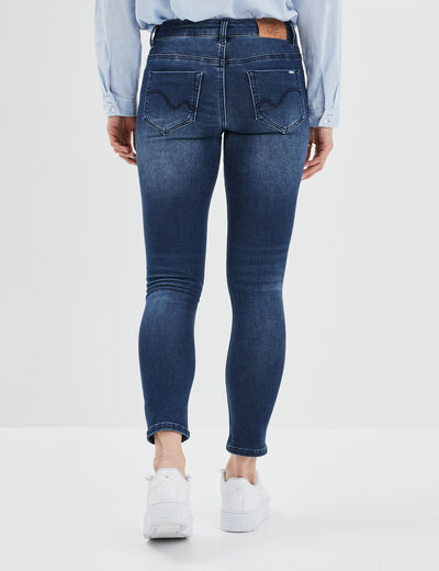 Jean stretch slim 7/8 ème denim brut femme