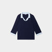 Pull effet 2-en-1 avec manches 3/4 bleu marine femme grande taille