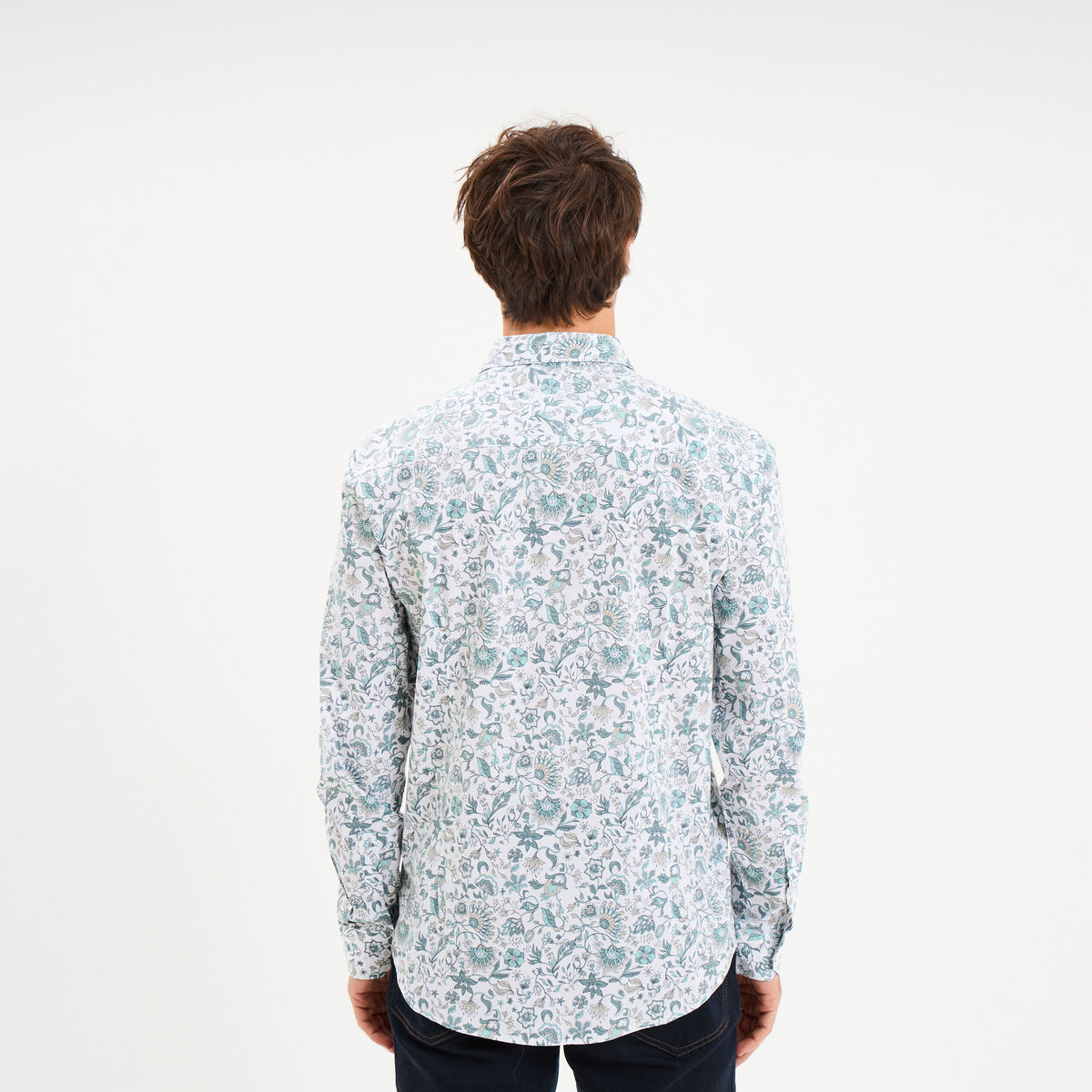 Chemise ajust&eacute;e manches longues blanc homme
