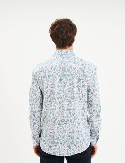 Chemise ajust&eacute;e manches longues blanc homme