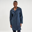 Parka imperm&eacute;able coupe-vent &agrave; capuche bleu marine femme