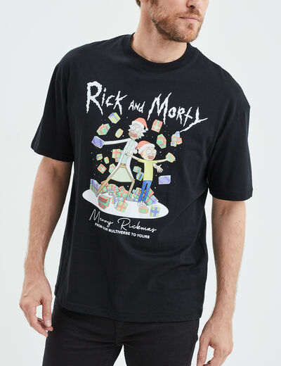 T-shirt à manches courtes Rick et Morty noir homme