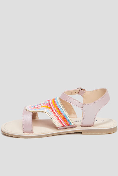 Sandales avec perles Creeks rose fille