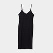 Robe housse col en V aspect ajouré noir femme