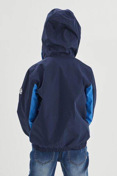 Veste droite à capuche bleu garçon