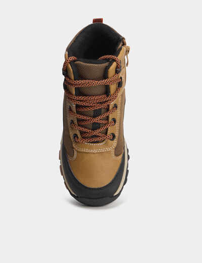 Boots zipp&eacute;es &agrave; lacets camel gar&ccedil;on