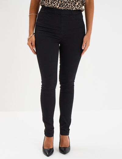 Jegging taille haute denim noir femme