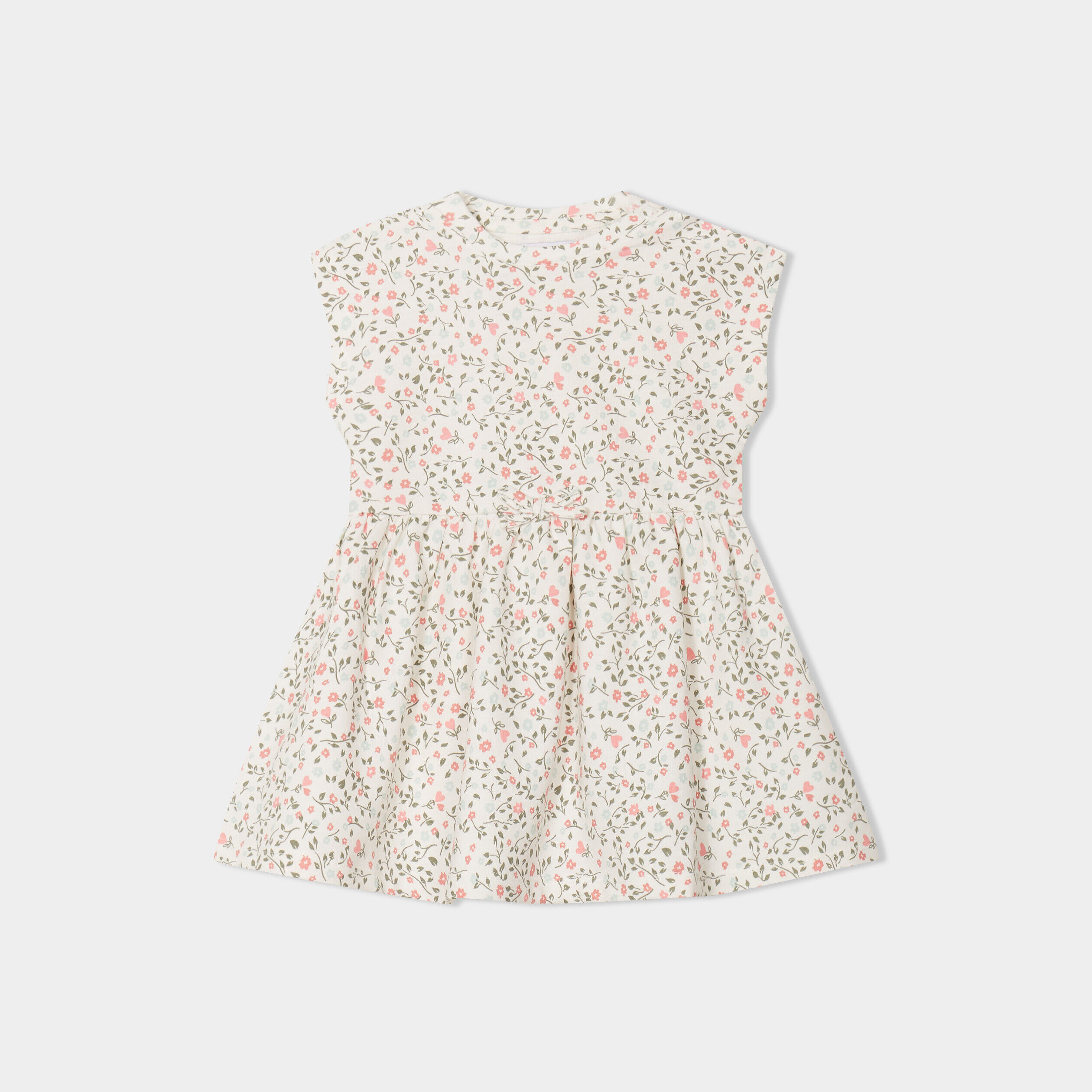 Robe patineuse manches courtes beige bébé fille LH