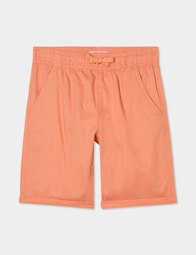 Short droit taille élastiquée à coulisse orange clair garçon