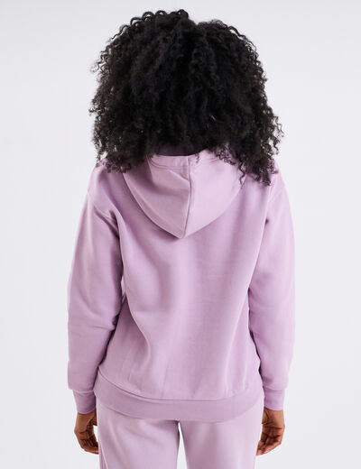 Sweat hoodie molleton à capuche violet clair femme