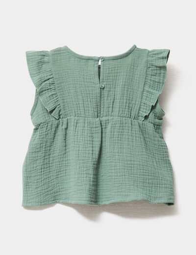 Ensemble 3 pièces coton majoritaire vert pastel bébé fille