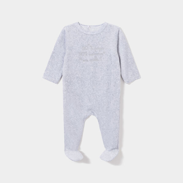 dors bien velours manches longues gris clair bebe Dors-bien velours manches longues gris clair bébé