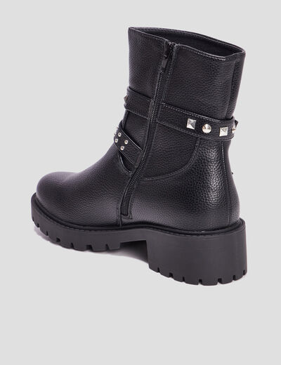 Bottines boucles et clous à talons noir femme