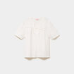 Blouse broderie anglaise manches courtes blanc femme