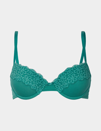 Soutien-gorge corbeille dentelle vert menthe femme