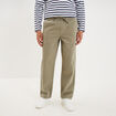 Pantalon chino droit taille &agrave; coulisse vert clair homme