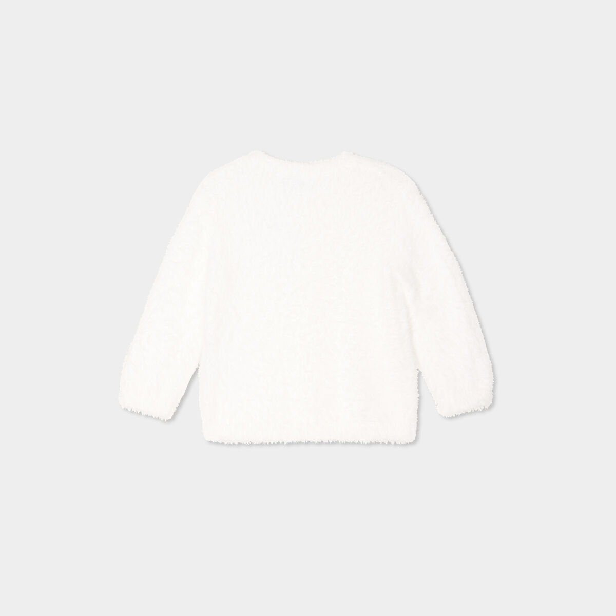 Gilet manches longues boutonn&eacute; blanc b&eacute;b&eacute; fille