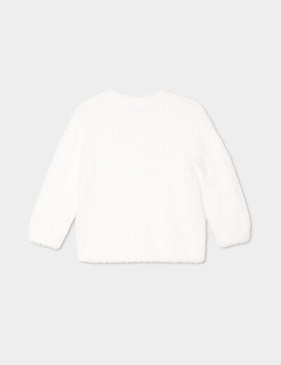 Gilet manches longues boutonné blanc bébé fille