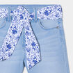 Bermuda en jean ajusté ceinture foulard denim double stone fille