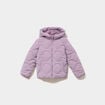 Doudoune matelass&eacute;e &agrave; capuche courte mauve fille