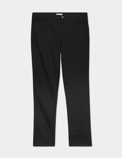 Pantalon straight taille haute Modavista noir femme grande taille