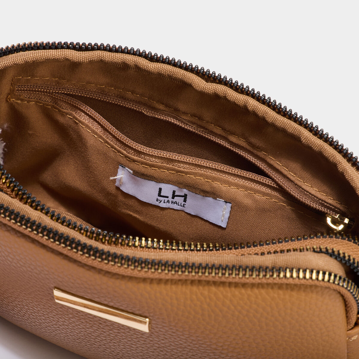 Sac bandouli&egrave;re 2 compartiments marron clair femme