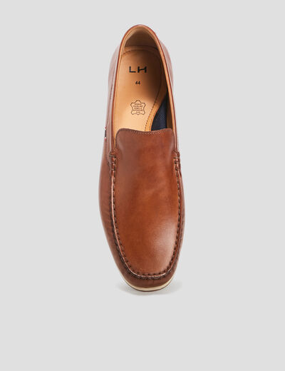 Mocassins en cuir marron homme