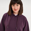 Sweat hoodie manches longues &agrave; capuche violet fonc&eacute; femme