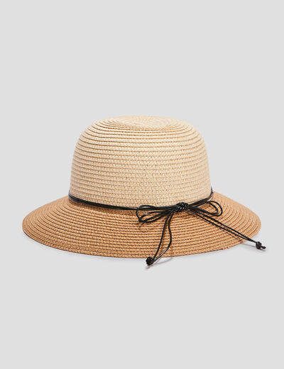 Chapeau en paille beige femme